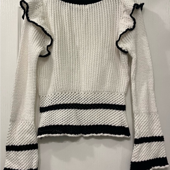 Fate White Knit Top with Black Trim - Picture 2 of 8